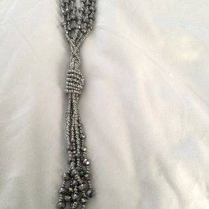 Macy’s Silver knotted beaded long necklace